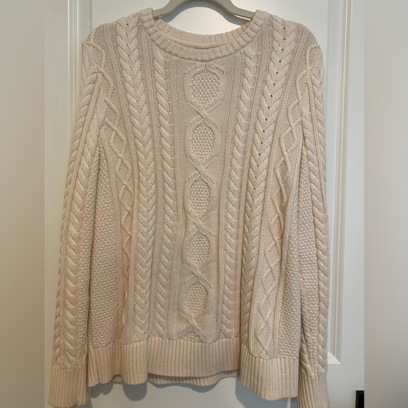 LL Bean Women’s Double L Cableknit Sweater - Picture 3 of 5